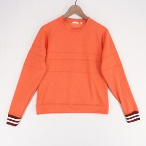Cotopaxi Bandera Sweatshirt Womens S Orange Heather Crewneck Striped Cuffs